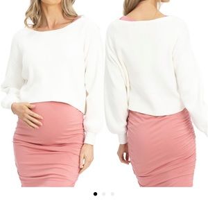 Angel maternity cotton cropped sweater